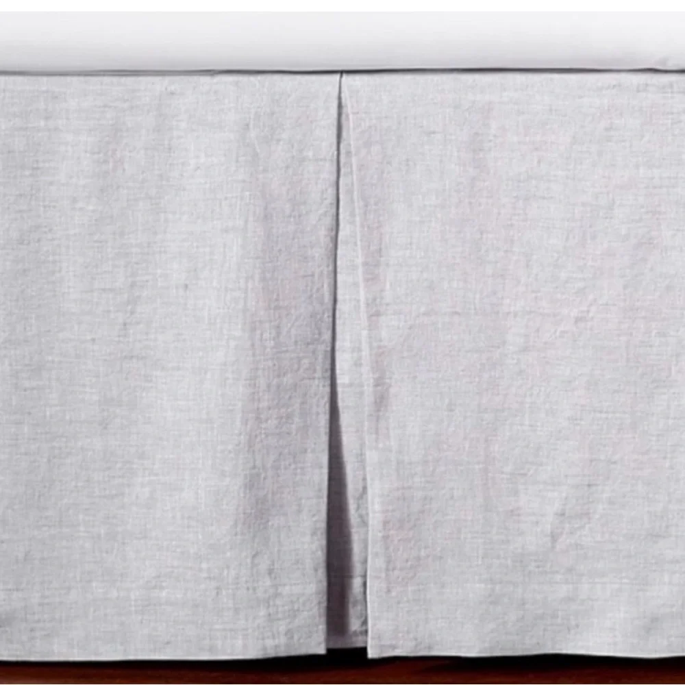 Pottery Barn Belgian Linen Flax Crib Skirt Gray